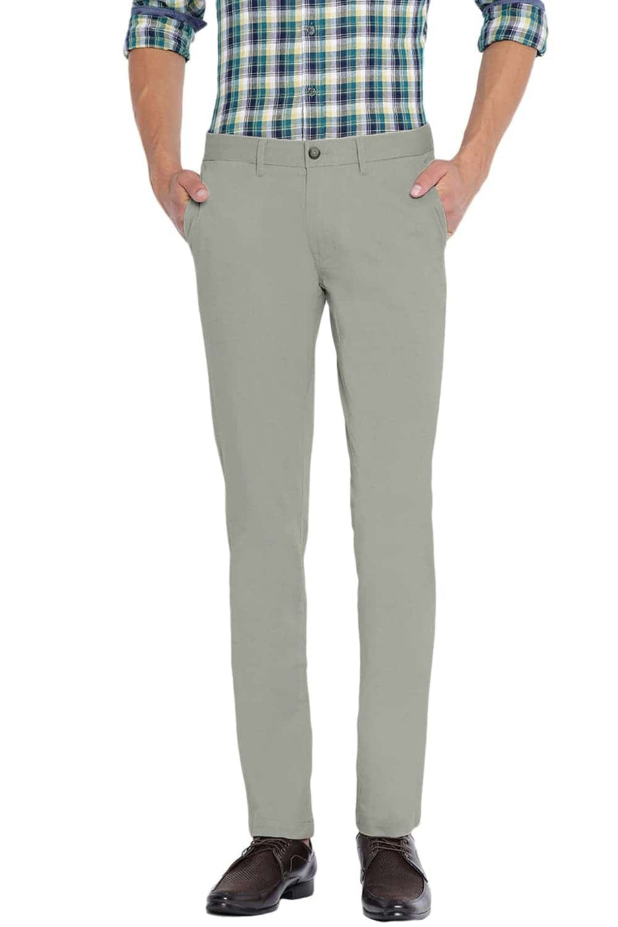BASICS TAPERED FIT AGATE GREY STRETCH TROUSER