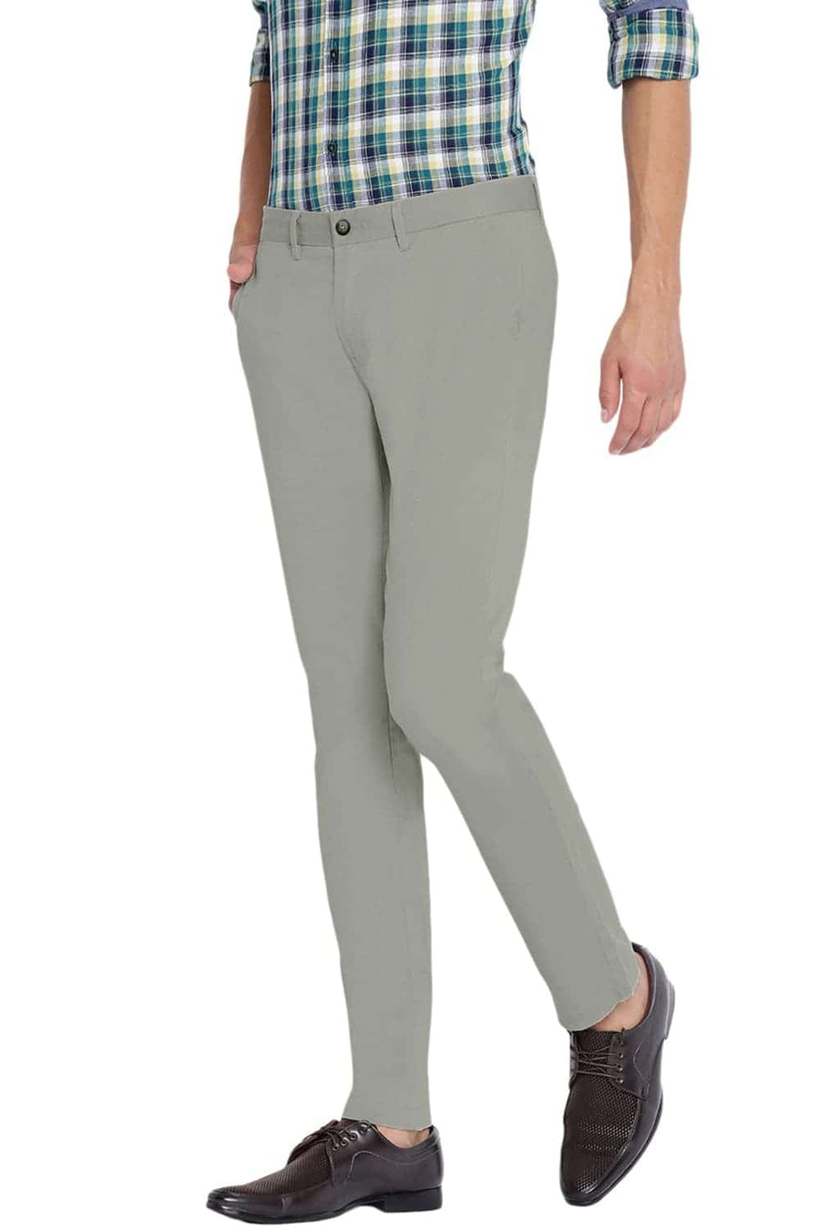 BASICS TAPERED FIT AGATE GREY STRETCH TROUSER