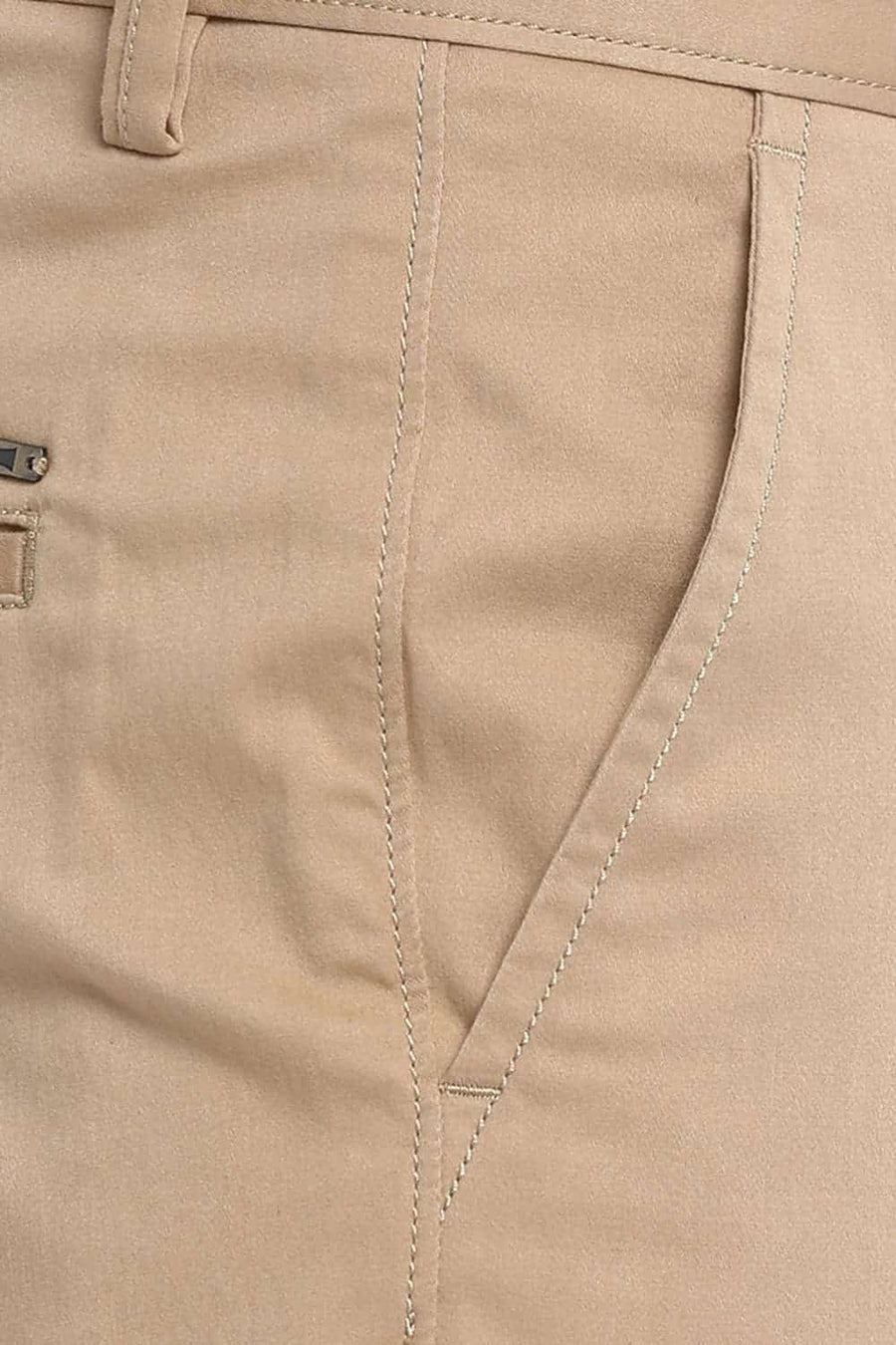 BASICS TAPERED FIT CROISSANT STRETCH TROUSER