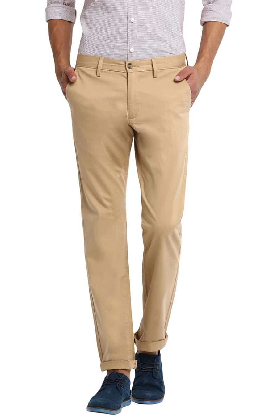 BASICS TAPERED FIT CROISSANT STRETCH TROUSER