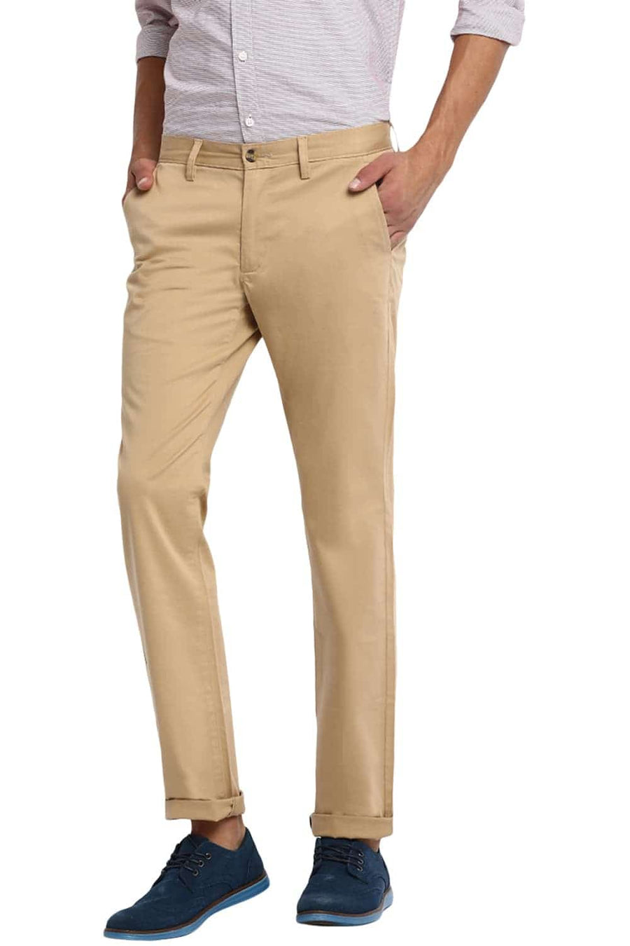 BASICS TAPERED FIT CROISSANT STRETCH TROUSER