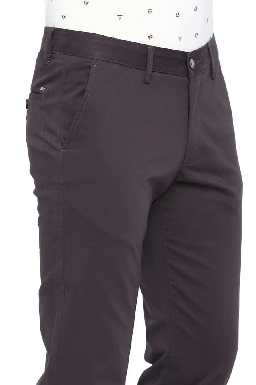 BASICS TAPERED FIT BLACK INK STRETCH TROUSER
