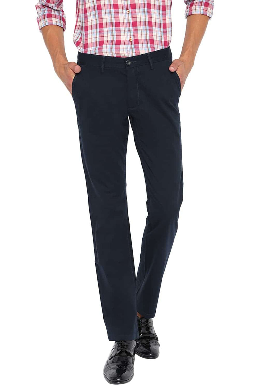 BASICS TAPERED FIT BLUE NIGHTS STRETCH TROUSER