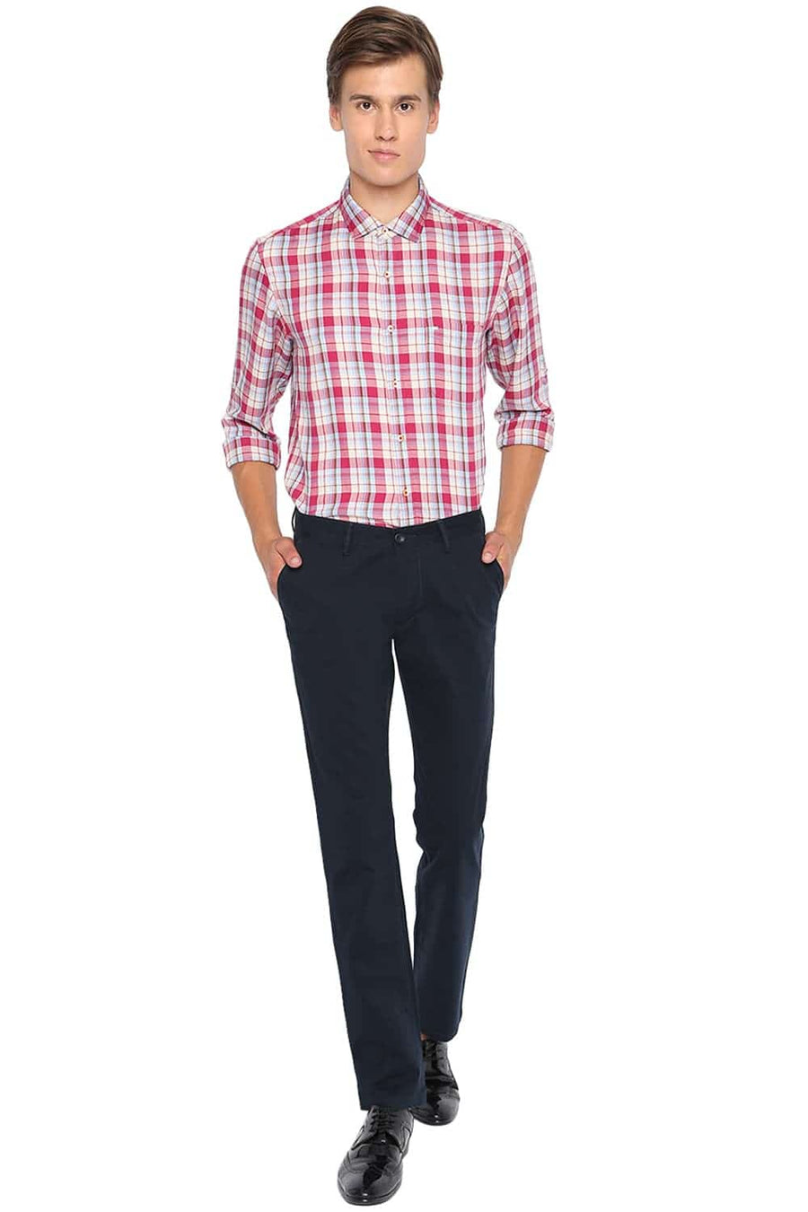BASICS TAPERED FIT BLUE NIGHTS STRETCH TROUSER
