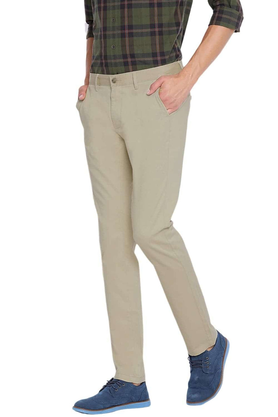 BASICS TAPERED FIT SAFARI STRETCH TROUSER