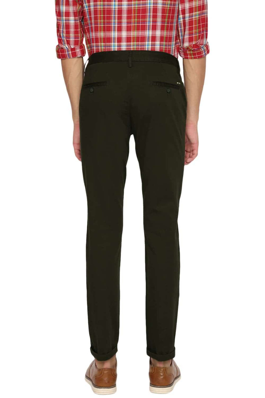 BASICS TAPERED FIT FOREST NIGHT STRETCH TROUSER