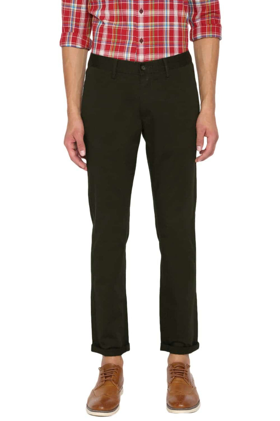 BASICS TAPERED FIT FOREST NIGHT STRETCH TROUSER