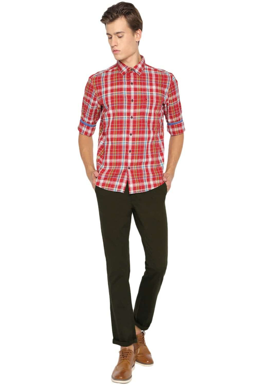 BASICS TAPERED FIT FOREST NIGHT STRETCH TROUSER