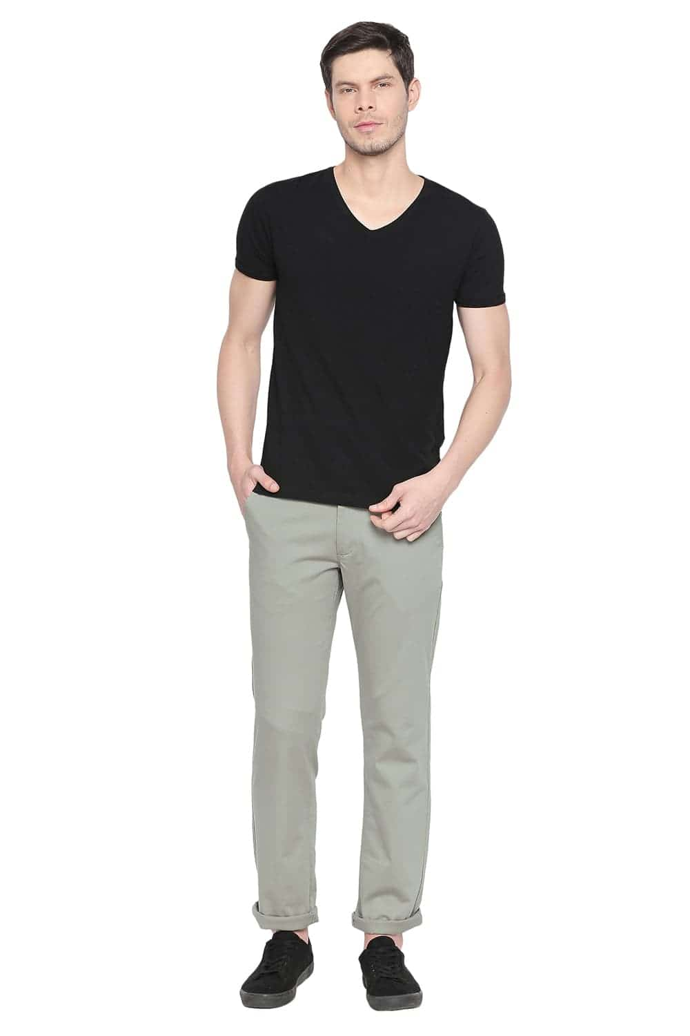 BASICS TAPERED FIT STRETCH TROUSER