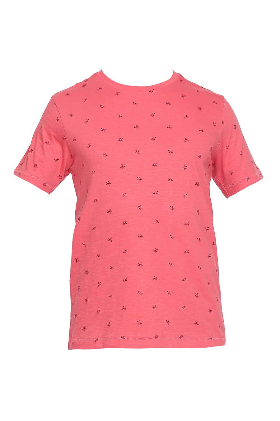 BASICS MUSCLE FIT CAYENNE PRINTED CREW NECK T SHIRT