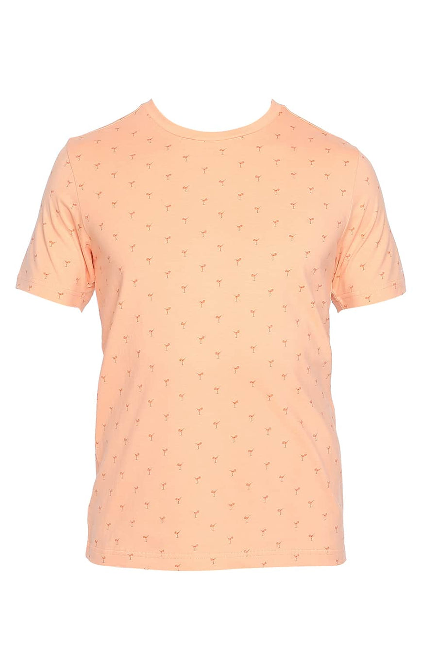 BASICS MUSCLE FIT PEACH COBBLER PRINTED CREW NECK T SHIRT