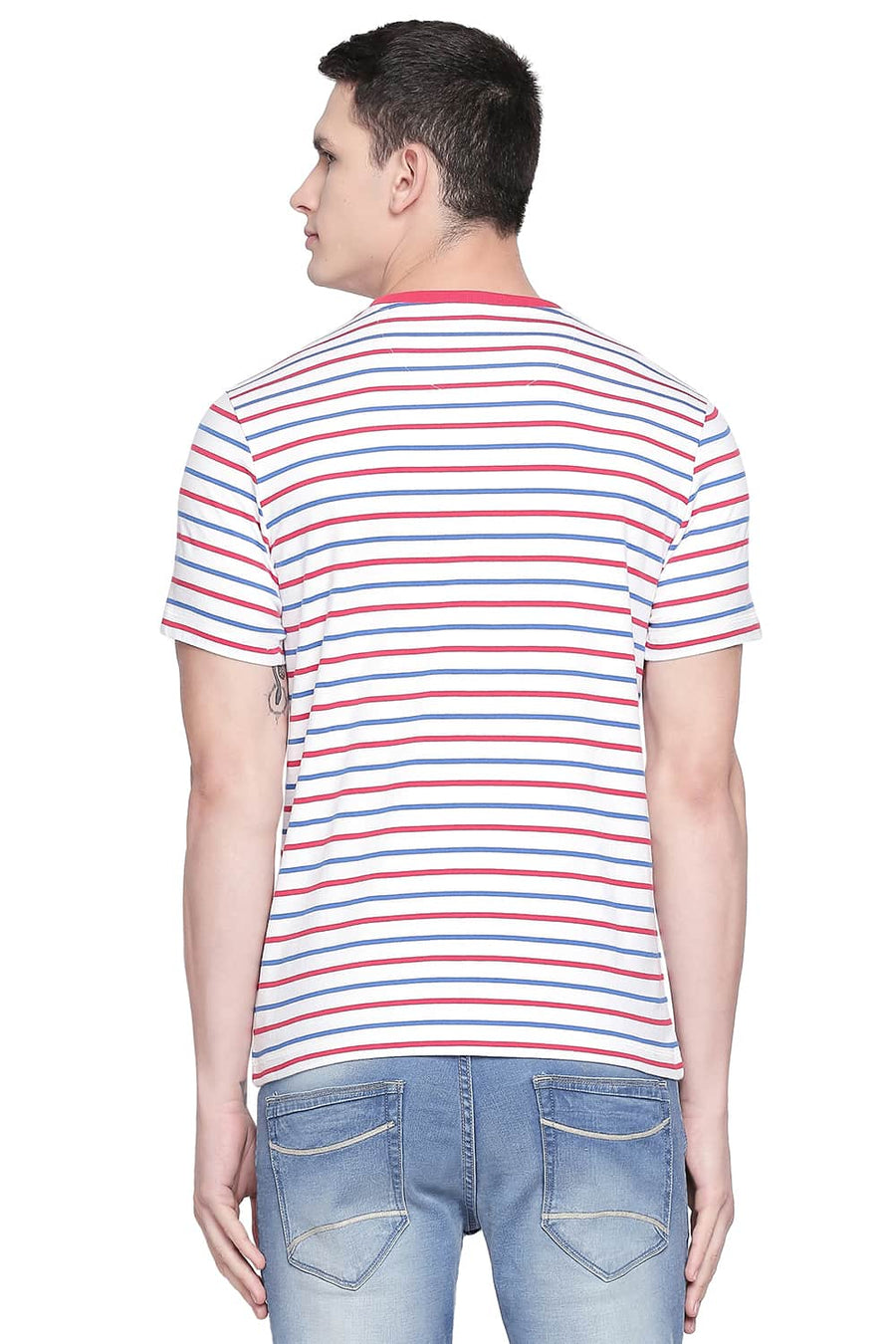 BASICS MUSCLE FIT BRIGHT WHITE CREW NECK T SHIRT
