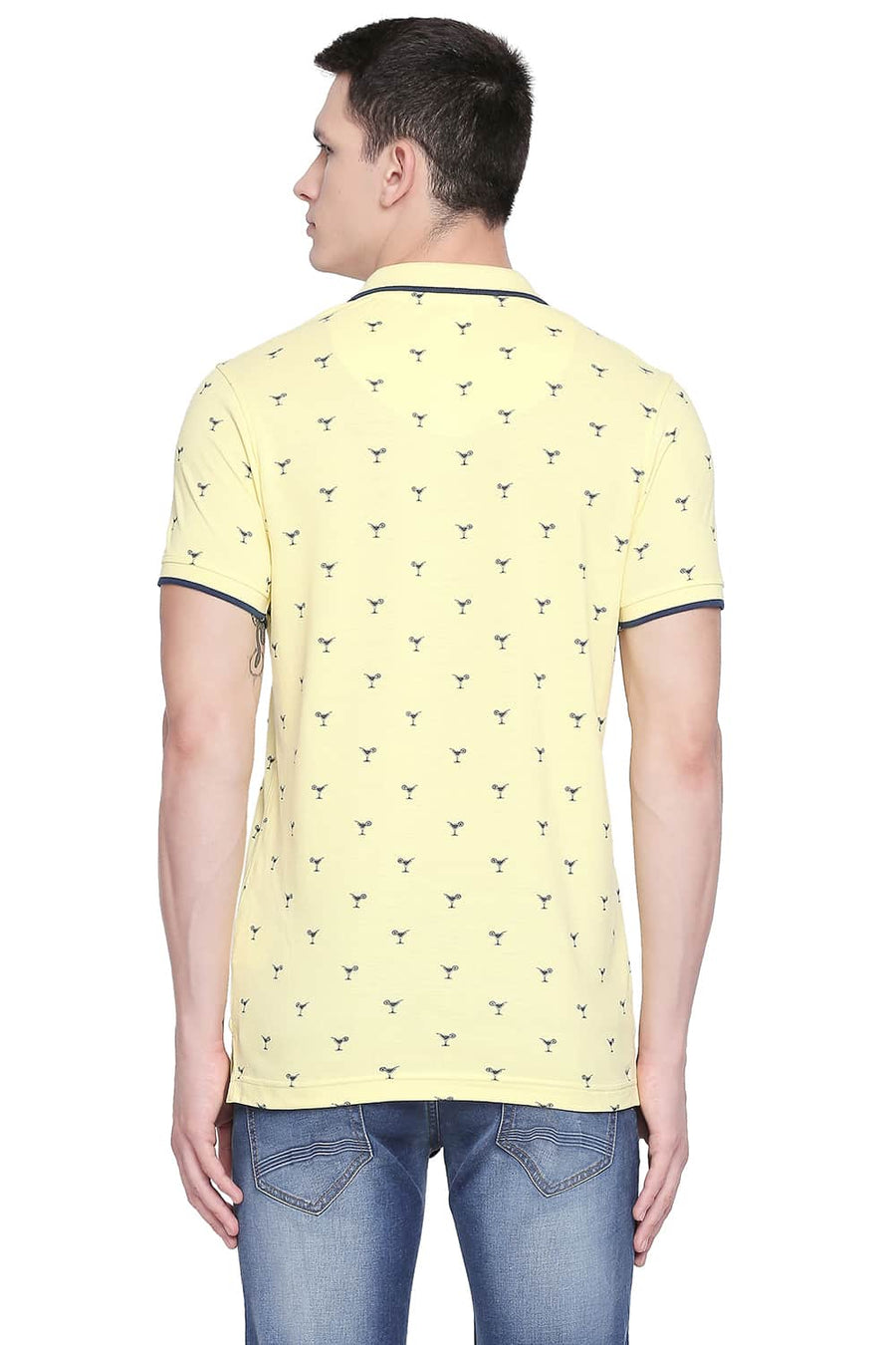 BASICS MUSCLE FIT LIMELIGHT PRINTED POLO T SHIRT