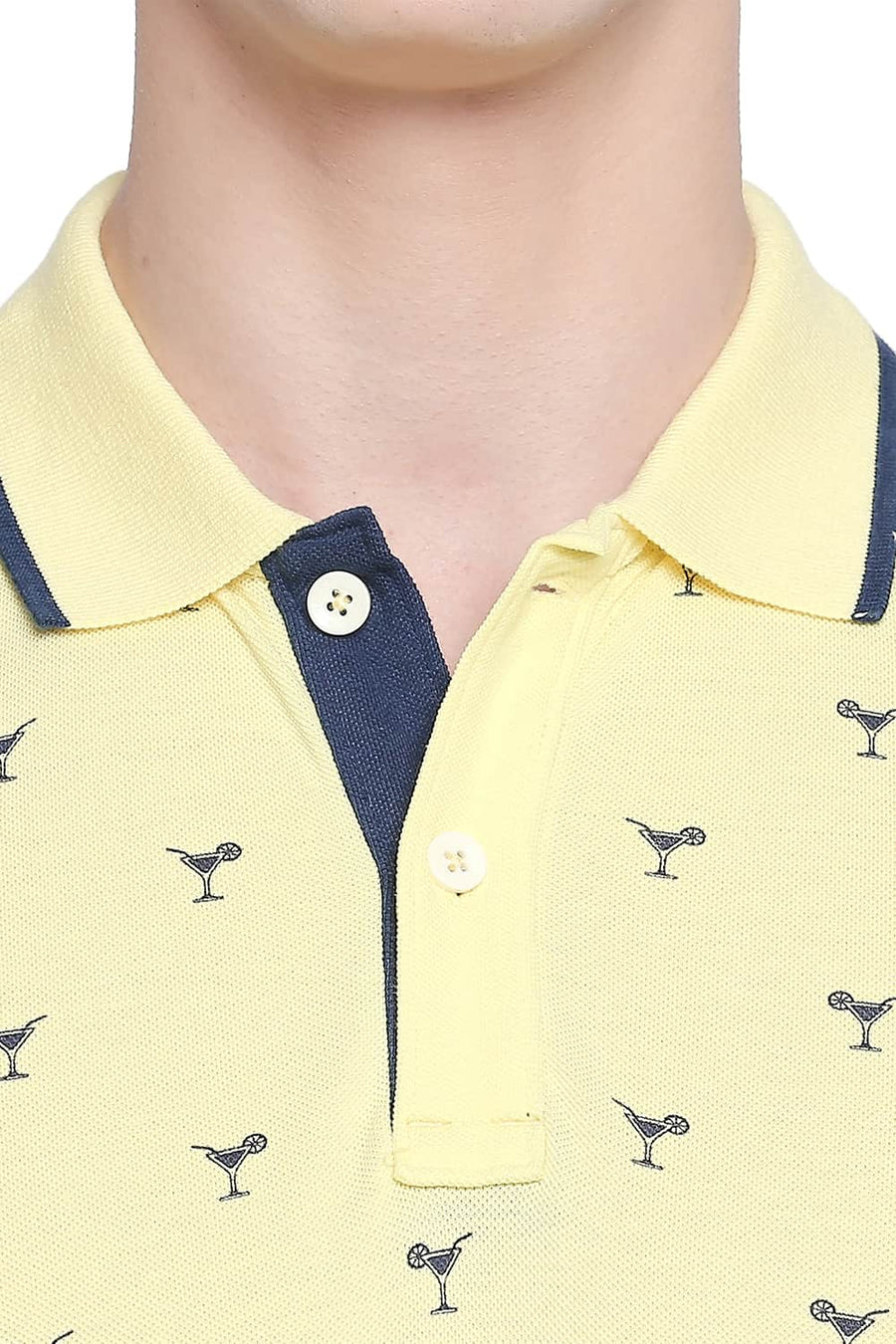 BASICS MUSCLE FIT LIMELIGHT PRINTED POLO T SHIRT