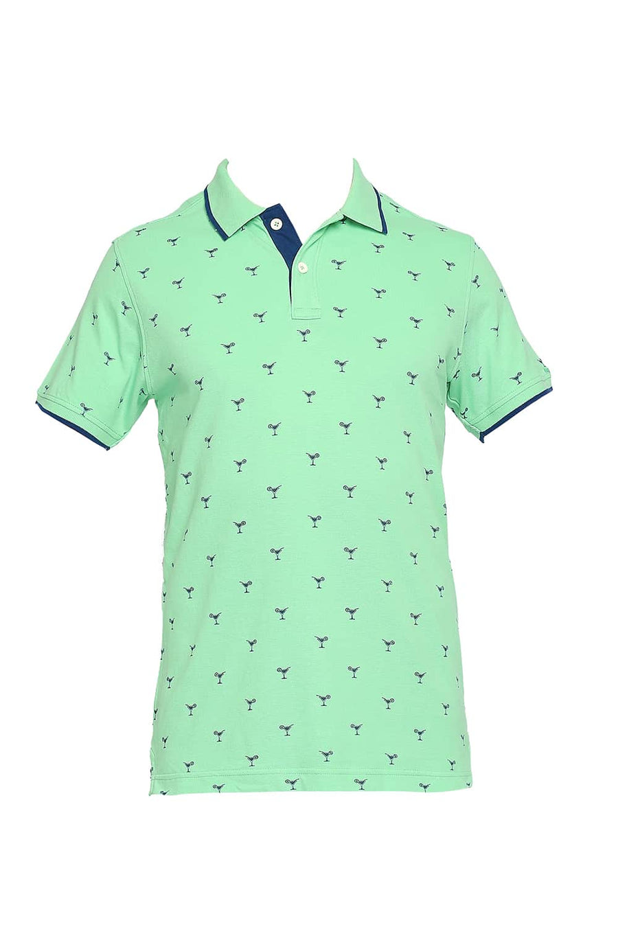 BASICS MUSCLE FIT SPRING BOUQUET PRINTED POLO T SHIRT