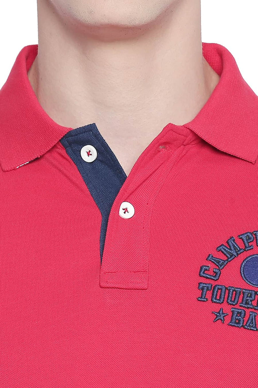 BASICS MUSCLE FIT LOLLIPOP RED POLO T SHIRT