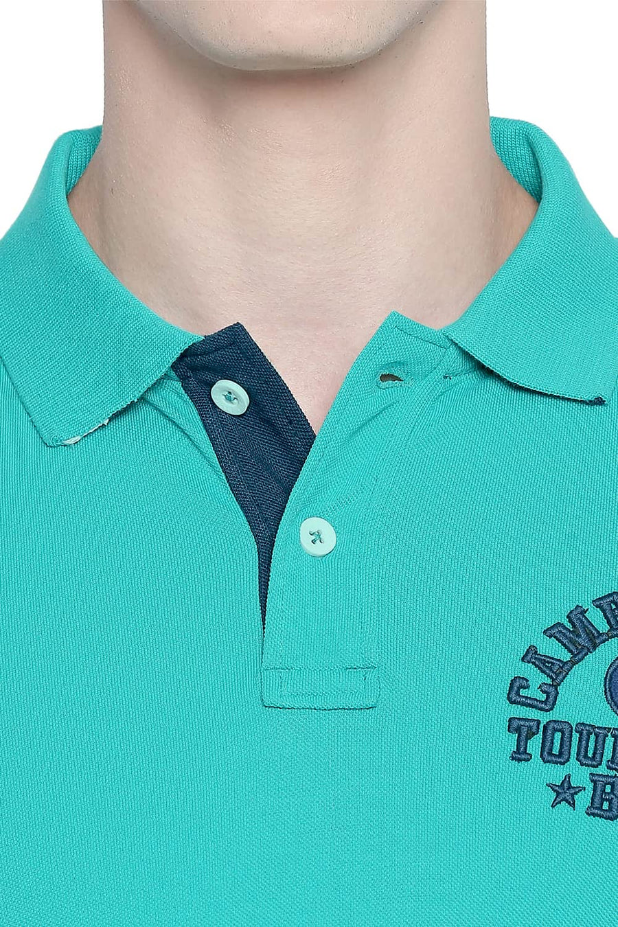 BASICS MUSCLE FIT SPECTRA GREEN POLO T SHIRT