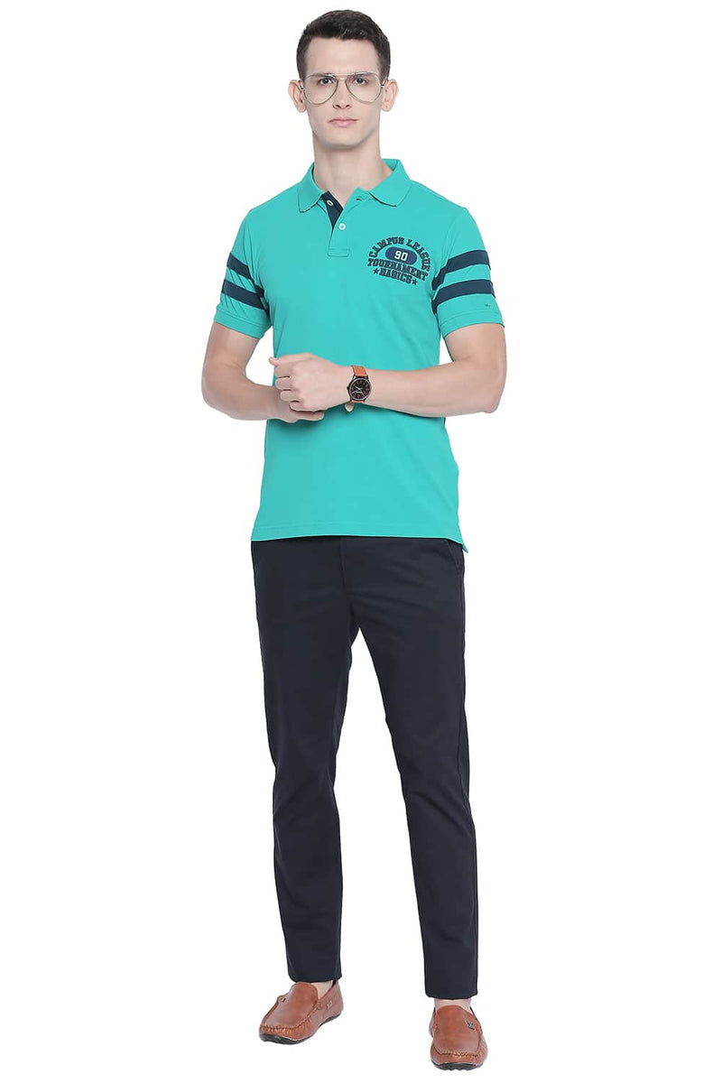 BASICS MUSCLE FIT POLO T SHIRT