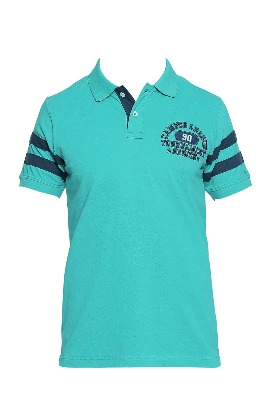 BASICS MUSCLE FIT SPECTRA GREEN POLO T SHIRT