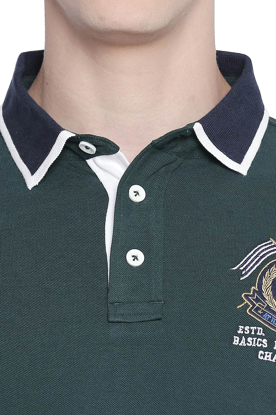 BASICS MUSCLE FIT JUNE BUG RUGBY POLO T SHIRT