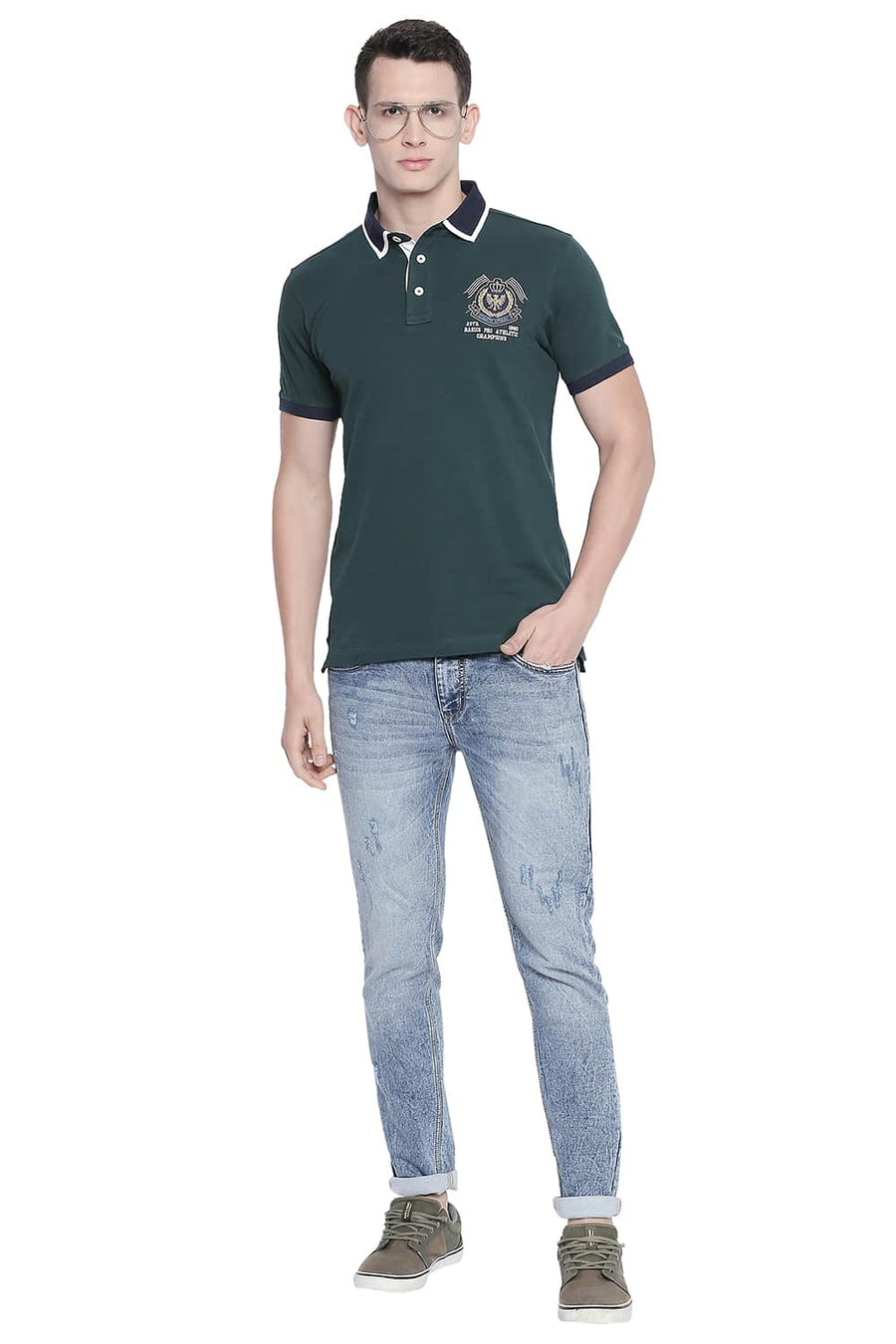 BASICS MUSCLE FIT JUNE BUG RUGBY POLO T SHIRT