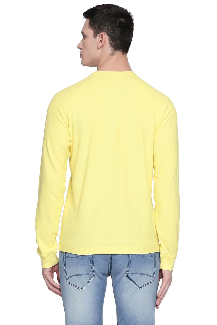 BASICS MUSCLE FIT LEMON DROP RAGLAN T SHIRT