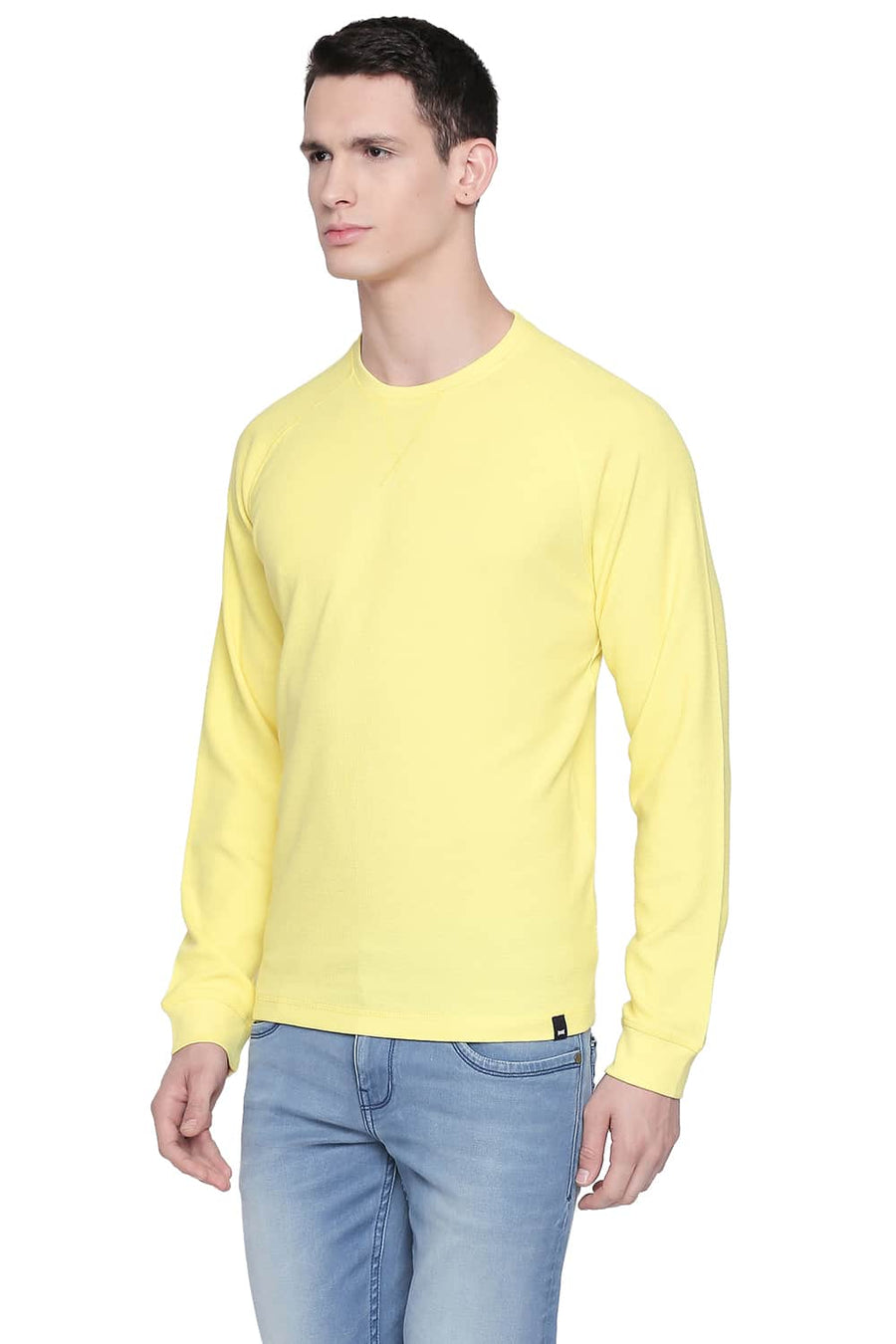 BASICS MUSCLE FIT LEMON DROP RAGLAN T SHIRT