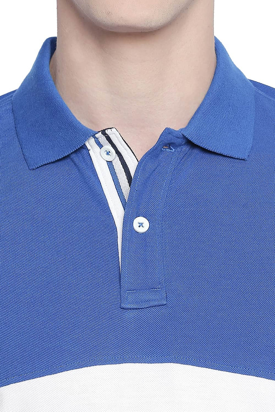 BASICS MUSCLE FIT NAUTICAL BLUE POLO T SHIRT