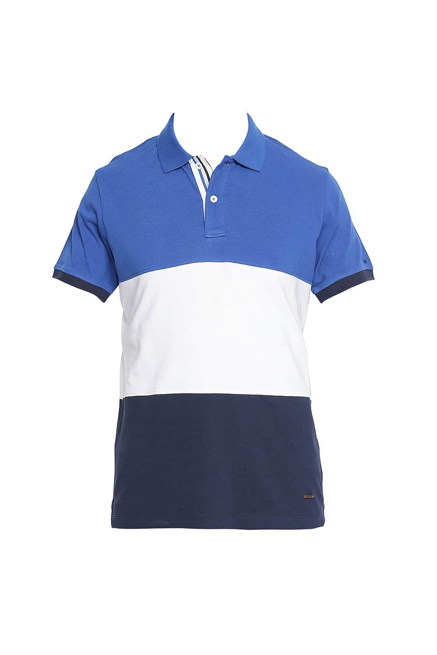 BASICS MUSCLE FIT NAUTICAL BLUE POLO T SHIRT