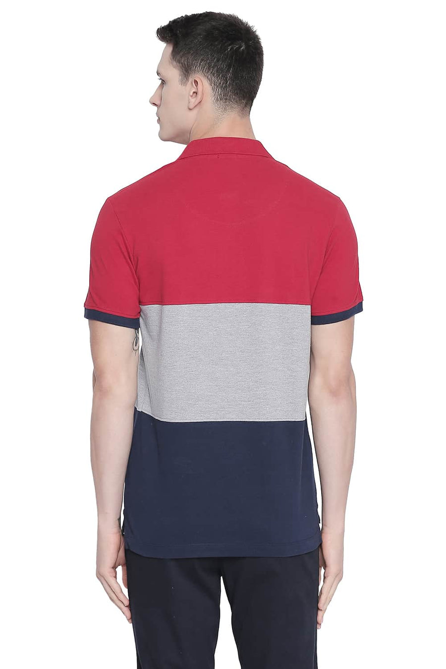 BASICS MUSCLE FIT CHILLI PEPPER POLO T SHIRT