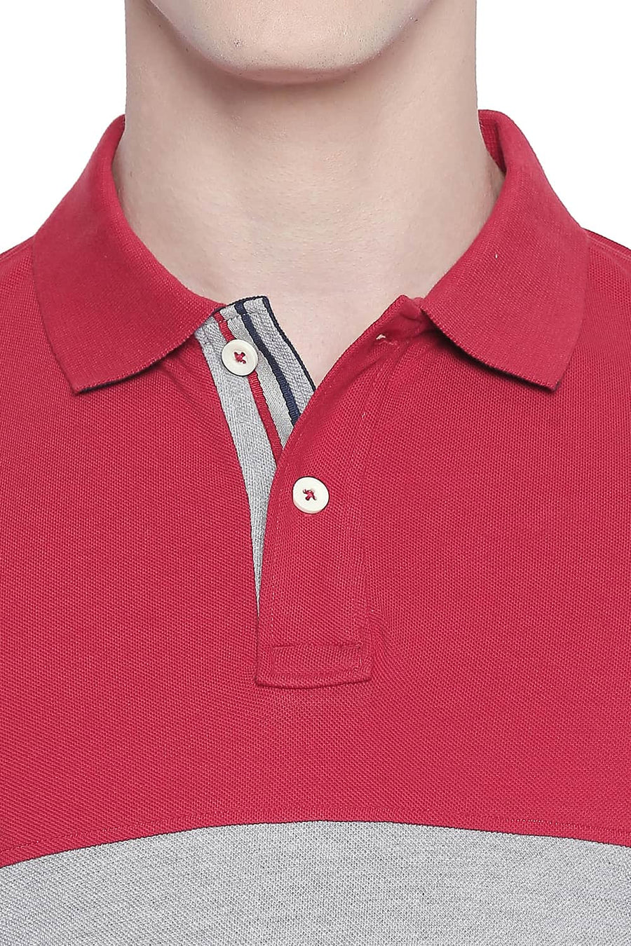 BASICS MUSCLE FIT CHILLI PEPPER POLO T SHIRT