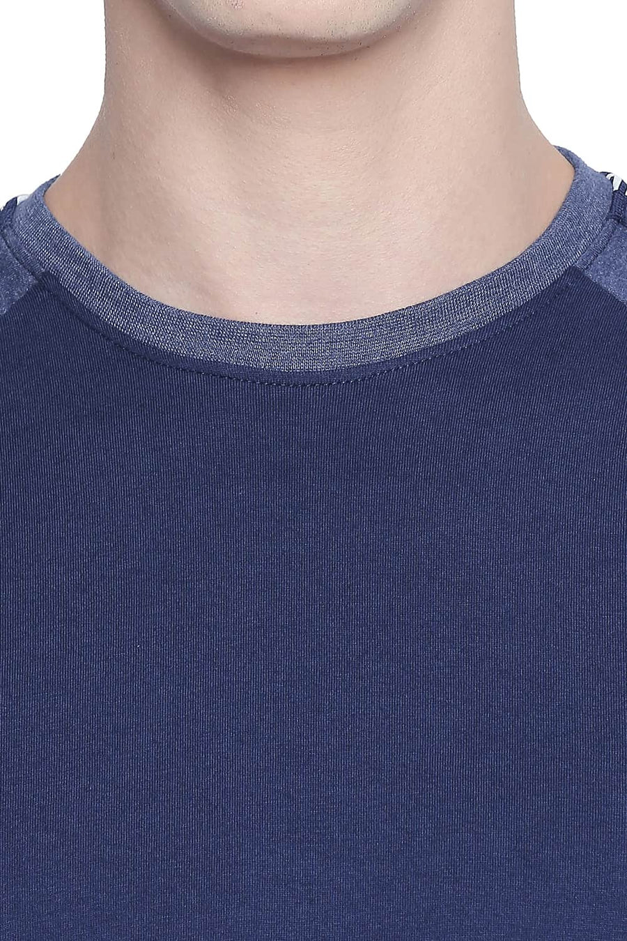 BASICS MUSCLE FIT MEDIEIVAL BLUE RAGLAN SLEEVE T SHIRT
