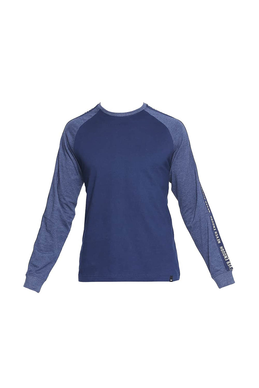 BASICS MUSCLE FIT MEDIEIVAL BLUE RAGLAN SLEEVE T SHIRT