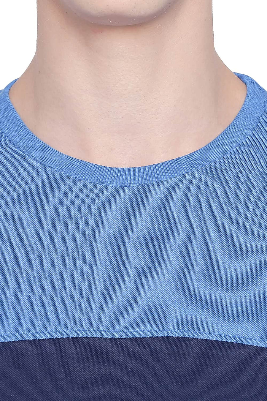 BASICS MUSCLE FIT STRONG BLUE CREW NECK T SHIRT