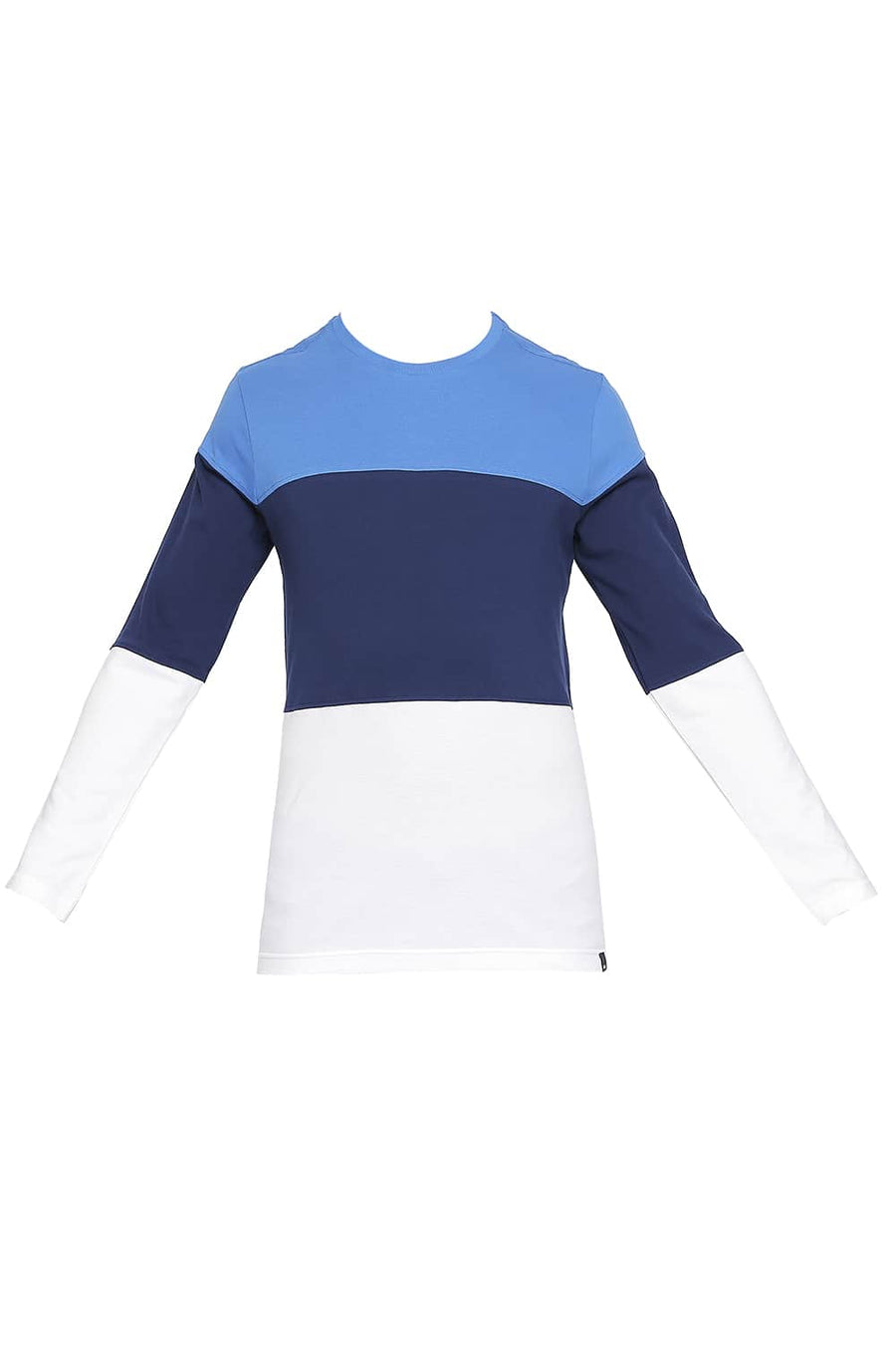 BASICS MUSCLE FIT STRONG BLUE CREW NECK T SHIRT