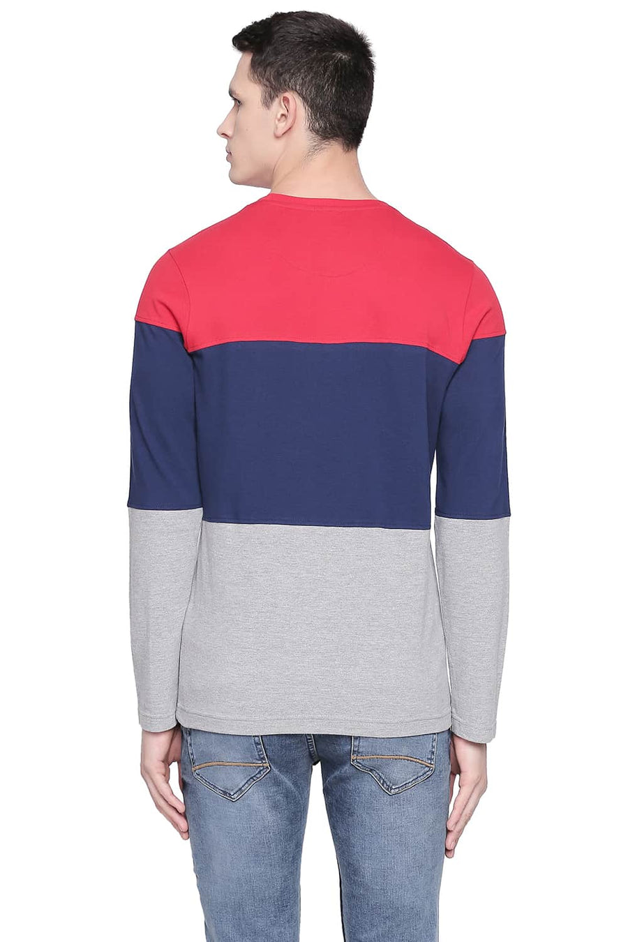BASICS MUSCLE FIT CHINESE RED CREW NECK T SHIRT