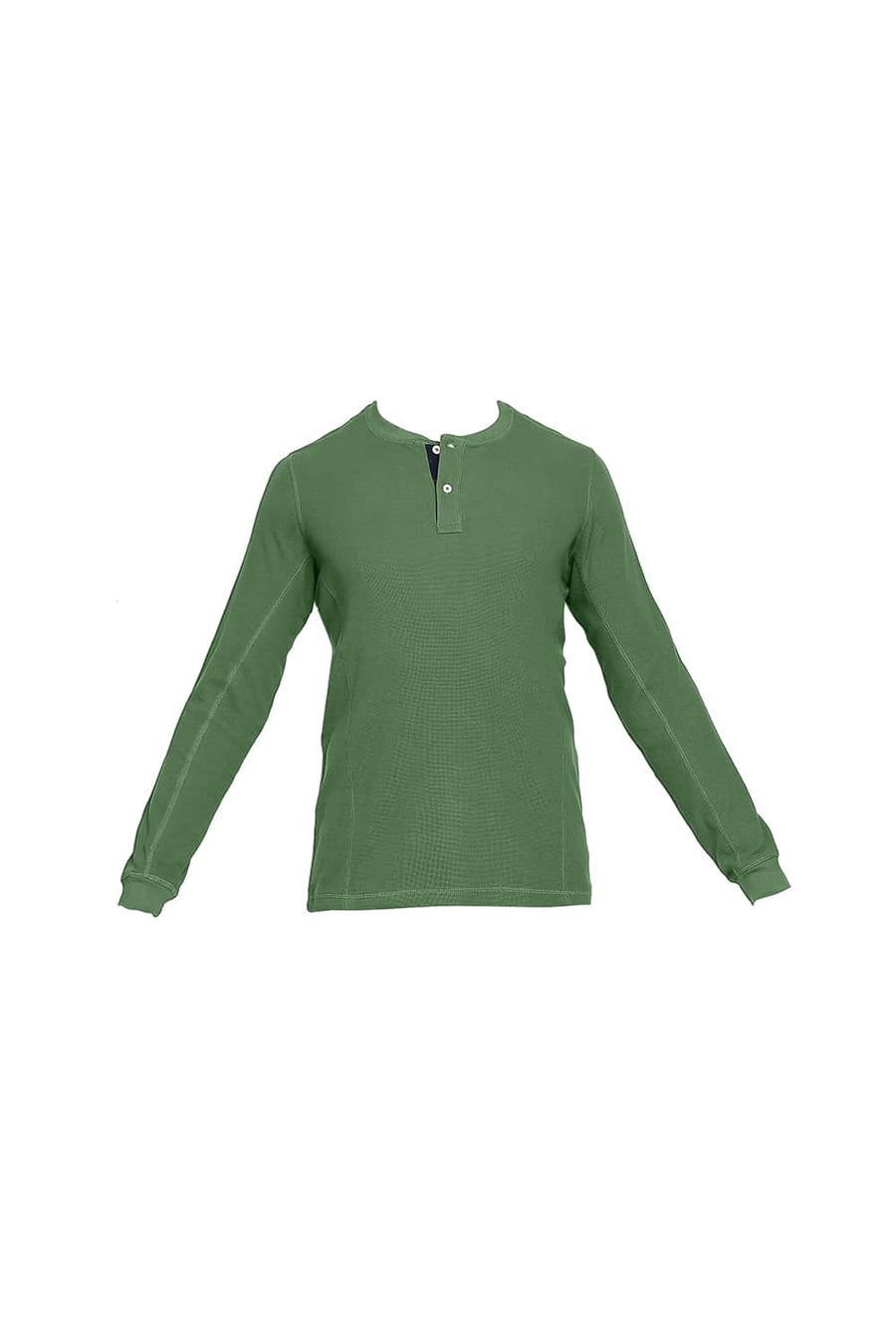 BASICS MUSCLE FIT TURF GREEN HENLEY T SHIRT