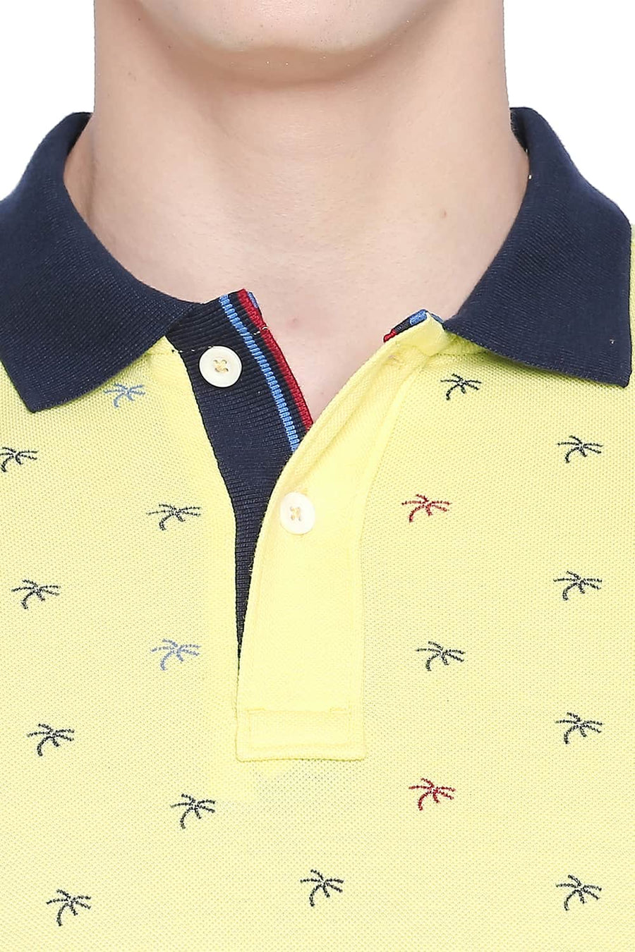 BASICS MUSCLE FIT PALE BANANA POLO T SHIRT