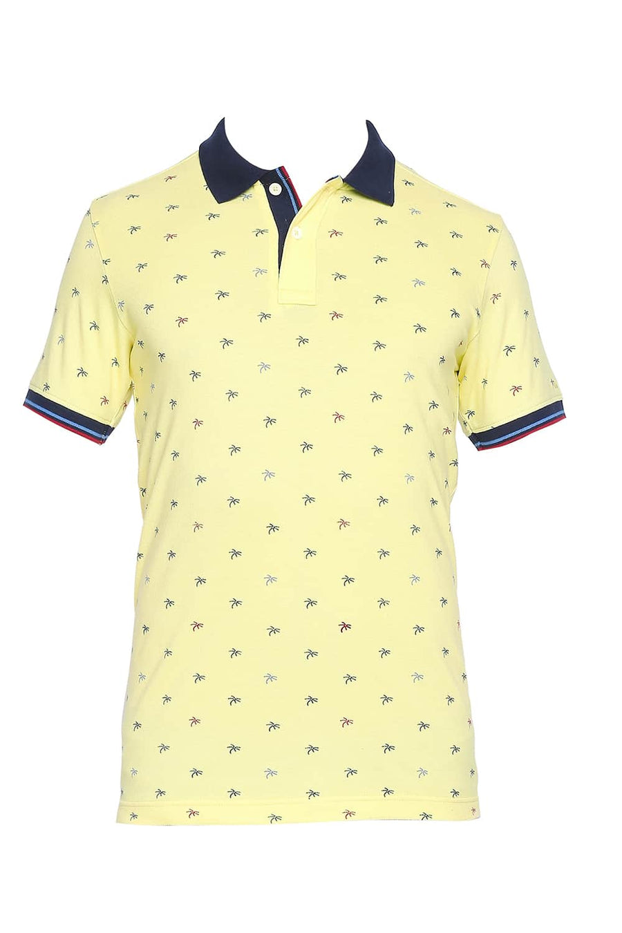 BASICS MUSCLE FIT PALE BANANA POLO T SHIRT