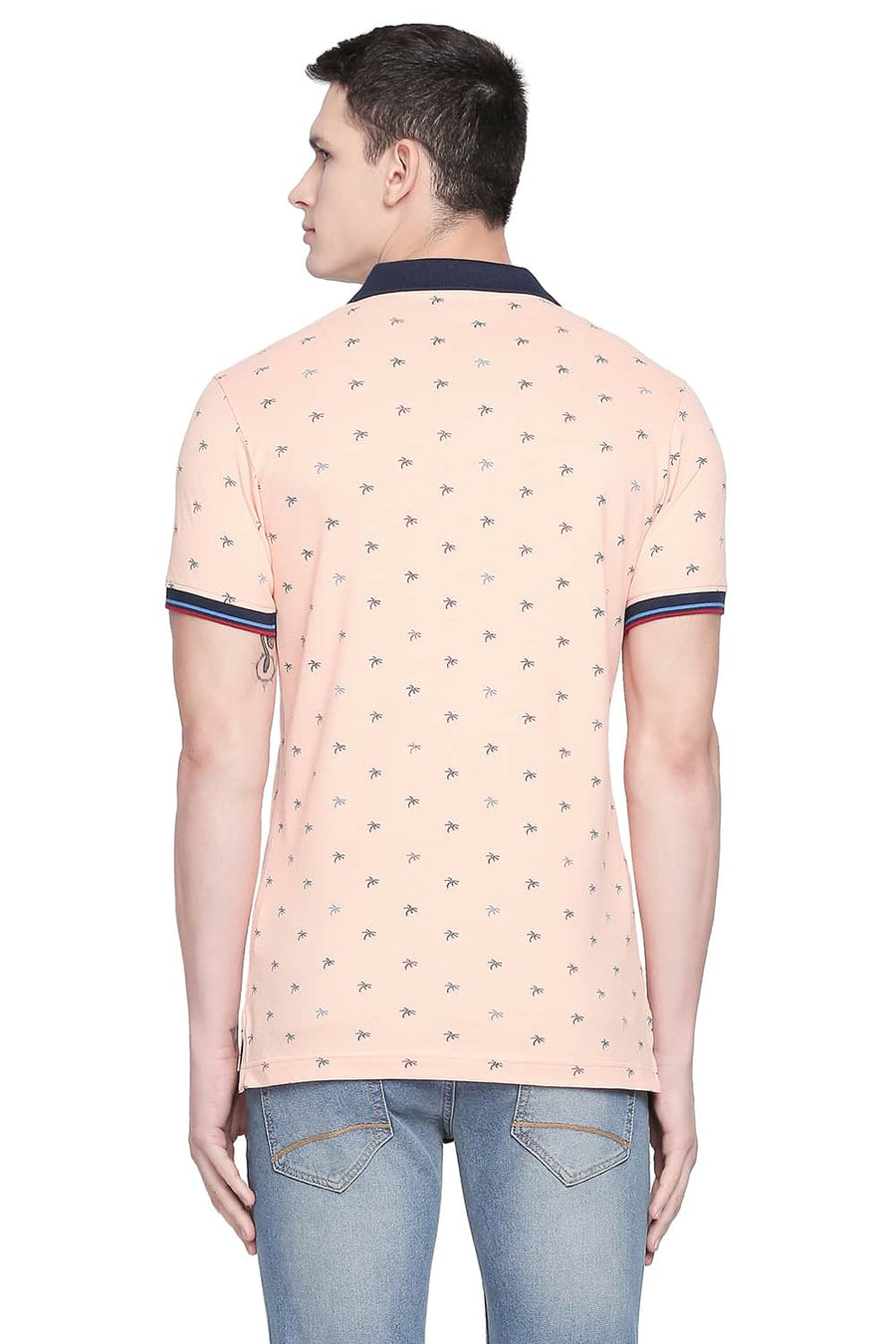 BASICS MUSCLE FIT PEACH PARFAIT POLO T SHIRT