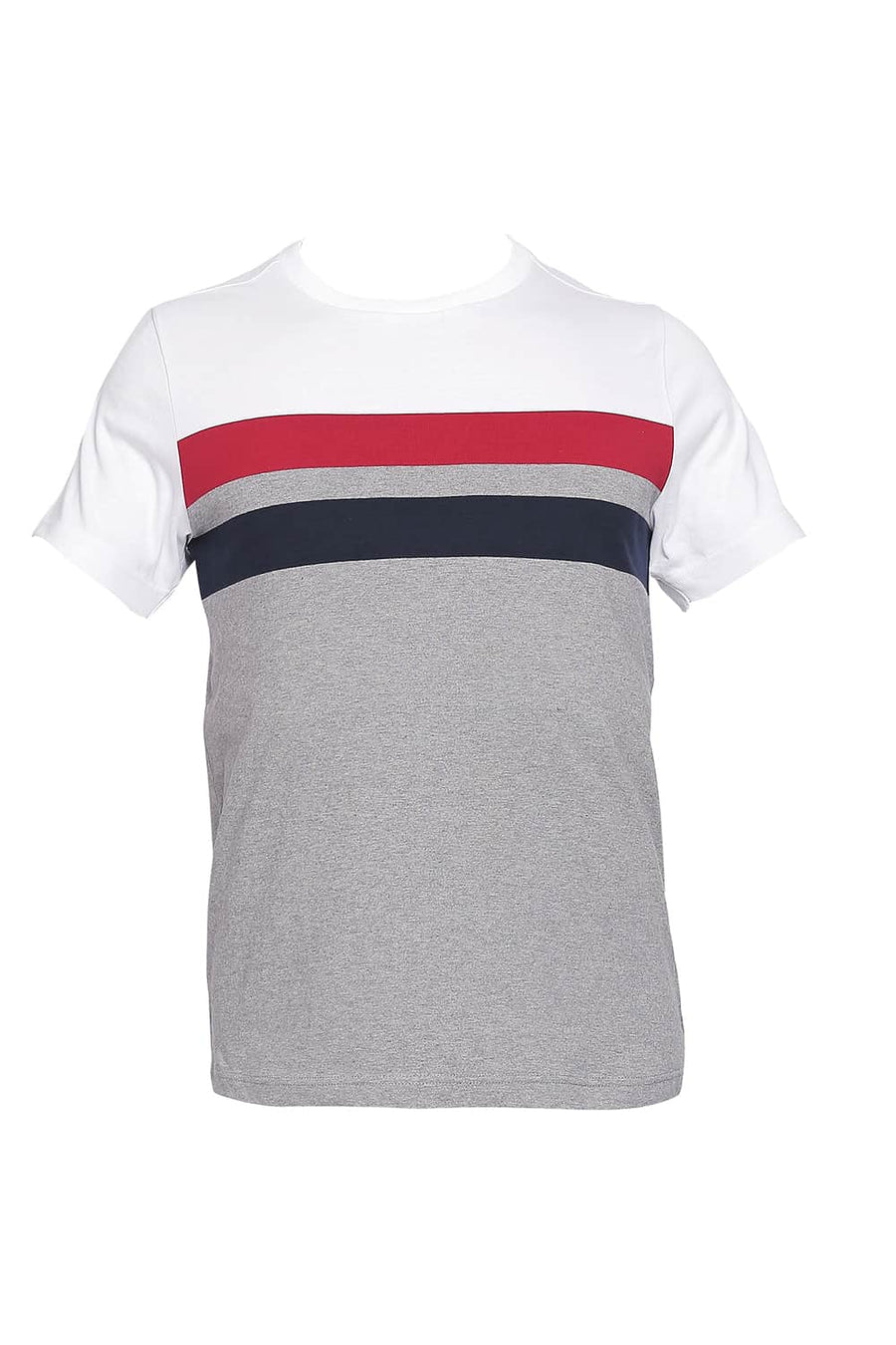 BASICS MUSCLE FIT HEATHER GREY CREW NECK T SHIRT
