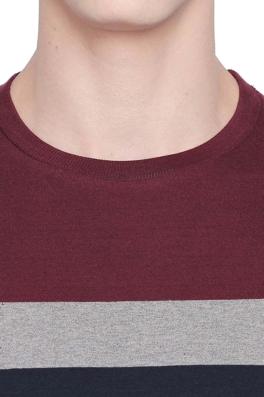 BASICS MUSCLE FIT DRESS BLUE CREW NECK T SHIRT