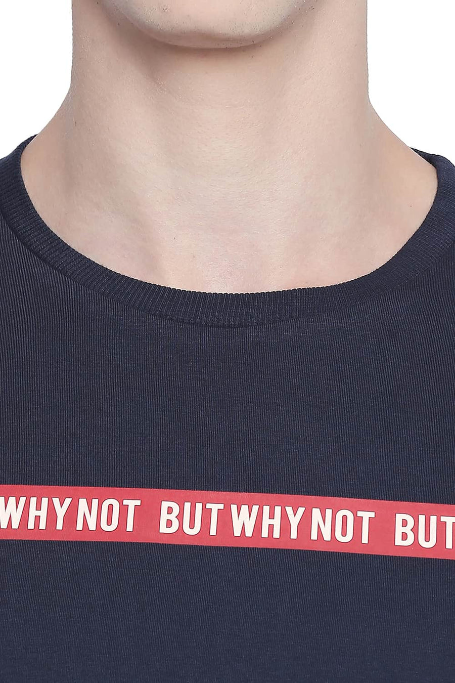 BASICS MUSCLE FIT DRESS BLUE CREW NECK T SHIRT