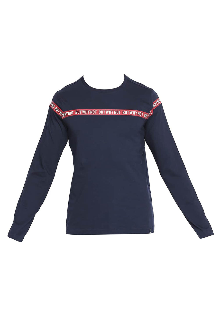 BASICS MUSCLE FIT DRESS BLUE CREW NECK T SHIRT