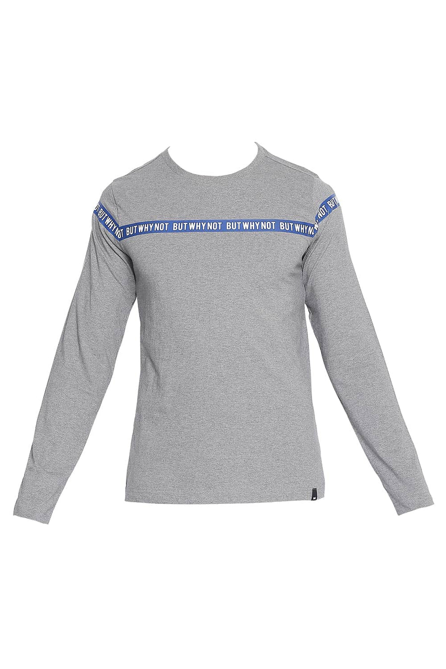 BASICS MUSCLE FIT HEATHER GREY CREW NECK T SHIRT