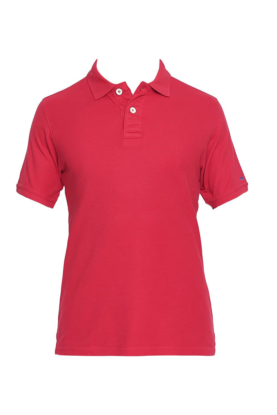 BASICS MUSCLE FIT RED PIQU POLO T-SHIRT