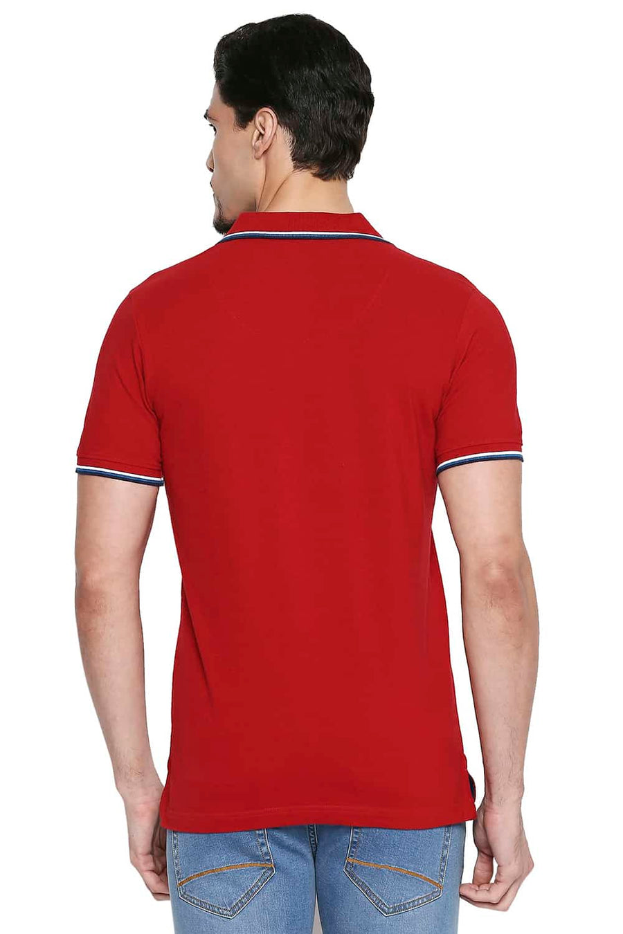 BASICS MUSCLE FIT SCOOTER RED POLO T SHIRT