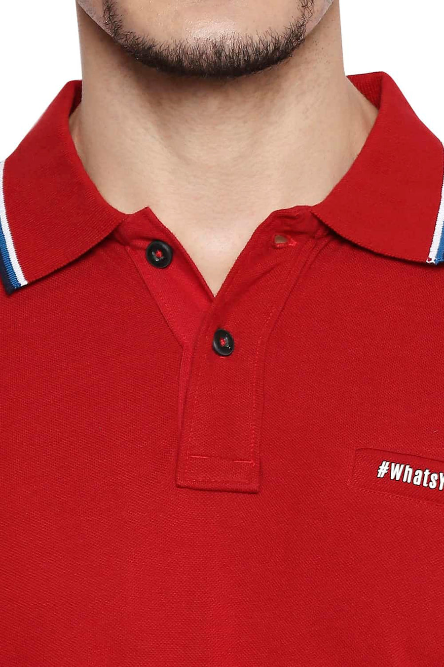 BASICS MUSCLE FIT SCOOTER RED POLO T SHIRT