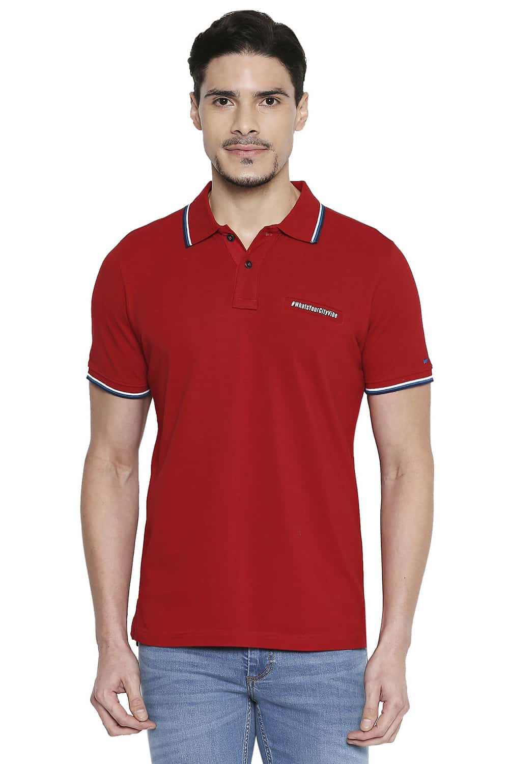 BASICS MUSCLE FIT POLO T SHIRT