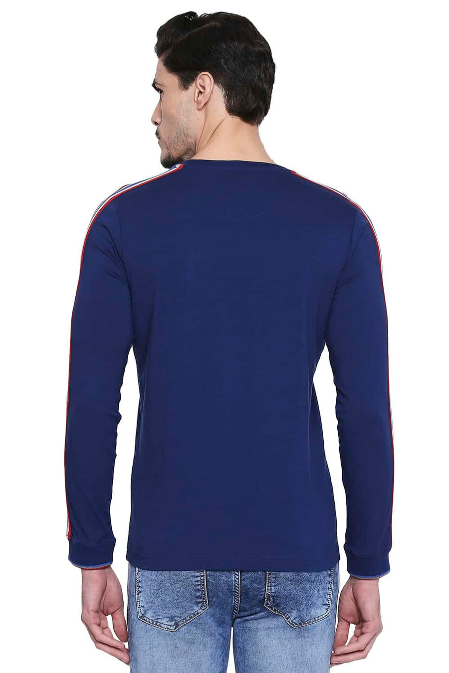 BASICS MUSCLE FIT MEDIEVAL BLUE CREW NECK T SHIRT